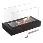 BLAZEORA - Camino da tavolo portatile a bioetanolo con fiamma a combustione pulita, progettato per un calore ambientale moderno e un elegante arredamento interno/esterno