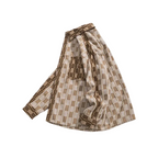 Camicia a Maniche Lunghe Khaki e Crema da Uomo