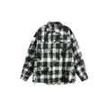 Camicia da uomo nera e bianca a maniche lunghe