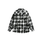 Camicia da uomo nera e bianca a maniche lunghe
