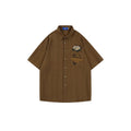 Camicia da Uomo Marrone a Maniche Corte