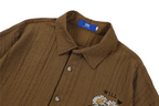Camicia da Uomo Marrone a Maniche Corte
