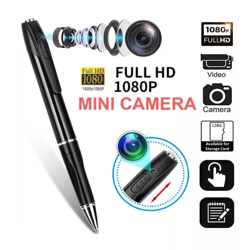 Mini Camera Pen Pocket Registratore Digitale di Voce e Video per Conferenze Aziendali 1080P Micro Camere di Sicurezza Indossabili
