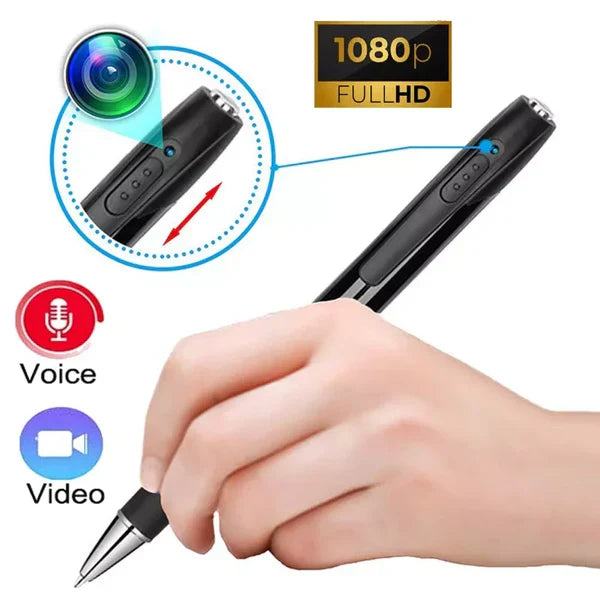 Mini Camera Pen Pocket Registratore Digitale di Voce e Video per Conferenze Aziendali 1080P Micro Camere di Sicurezza Indossabili