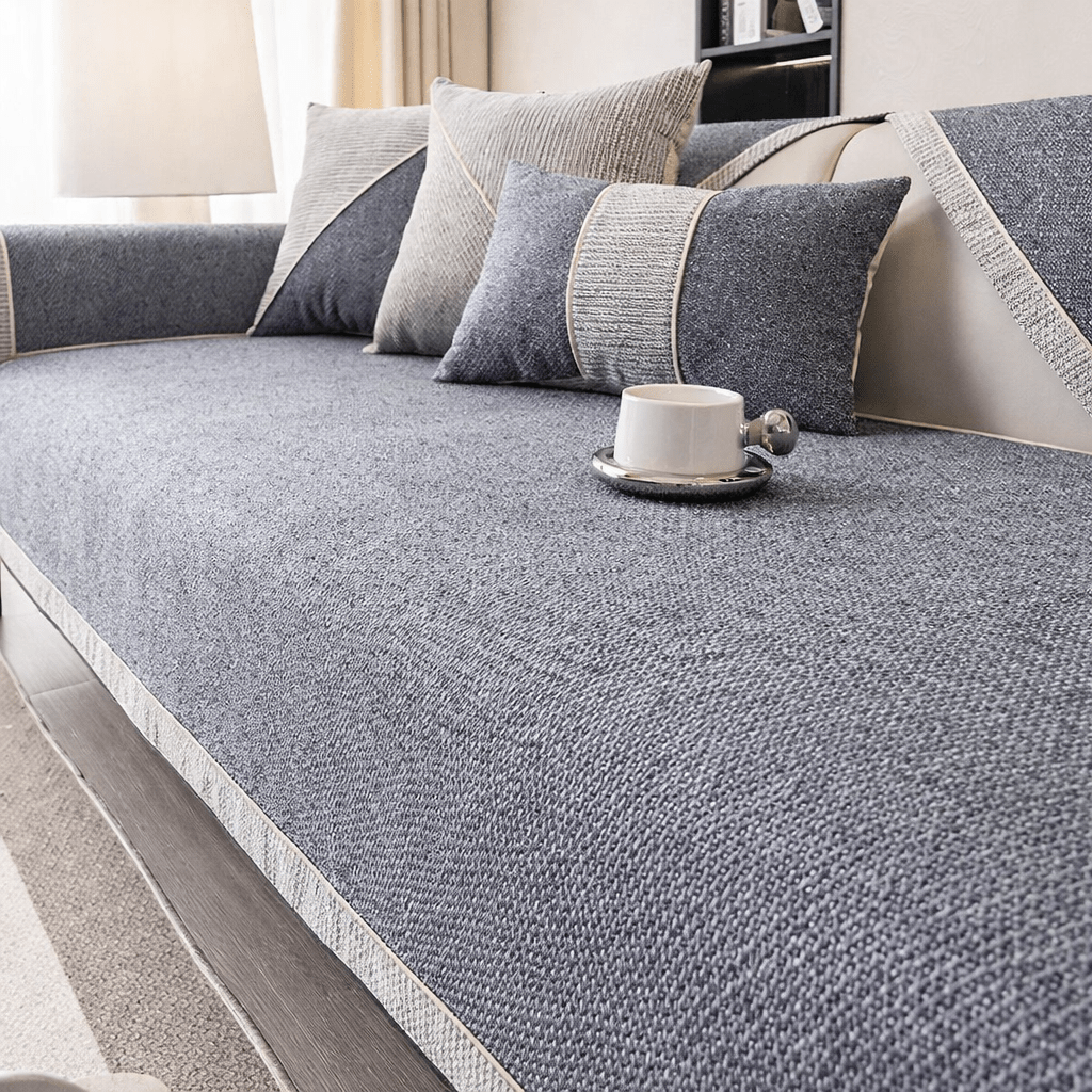 COMFORTWEFT – Copertura per Divano in Cotone-Lino Traspirante e Antiscivolo