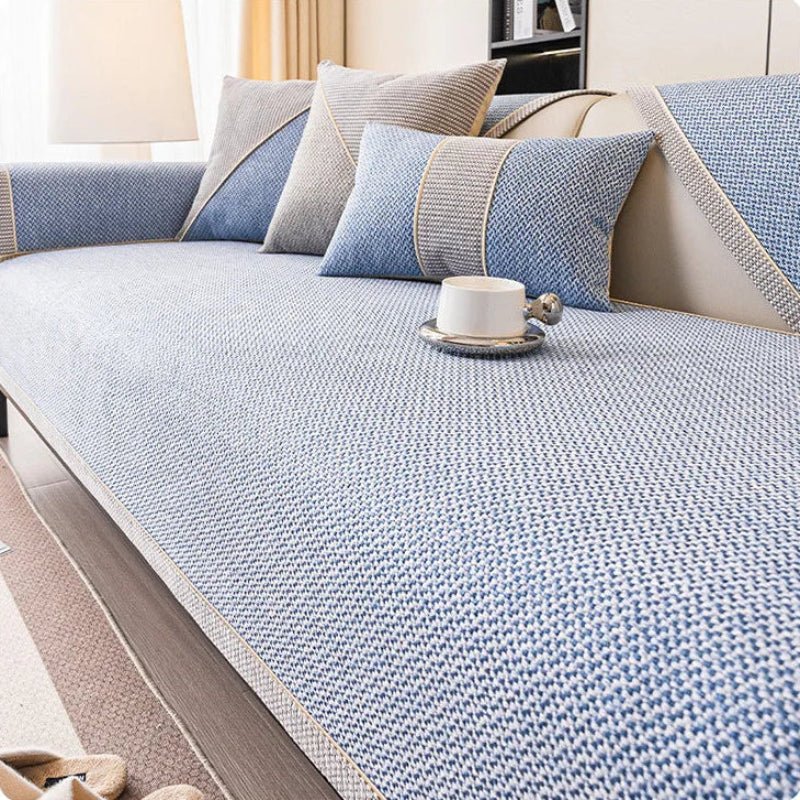 COMFORTWEFT – Copertura per Divano in Cotone-Lino Traspirante e Antiscivolo