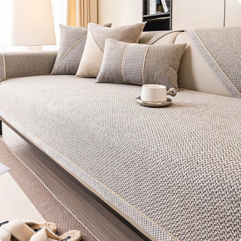 COMFORTWEFT – Copertura per Divano in Cotone-Lino Traspirante e Antiscivolo