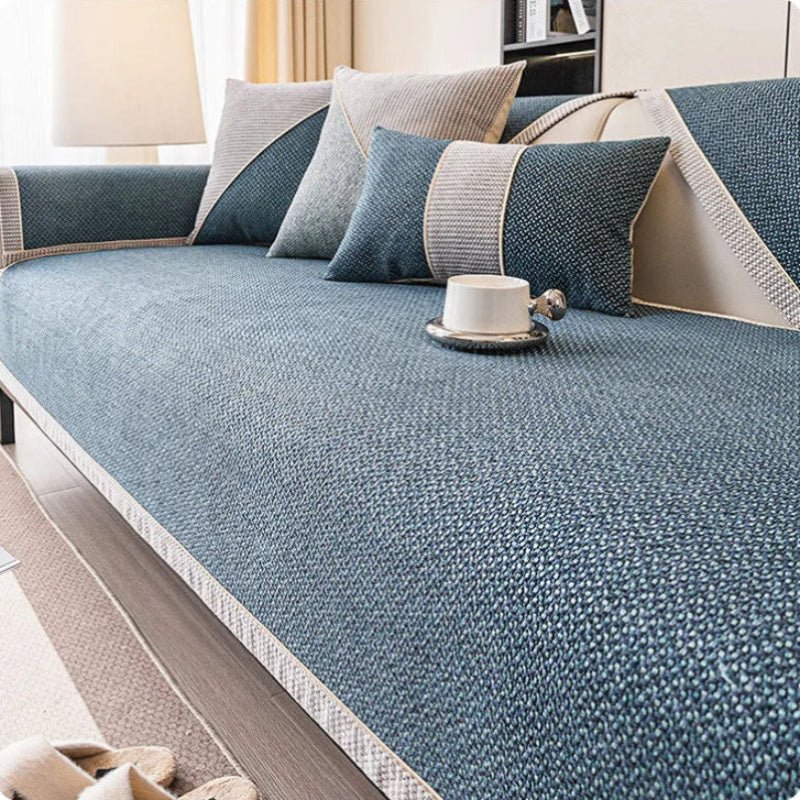 COMFORTWEFT – Copertura per Divano in Cotone-Lino Traspirante e Antiscivolo