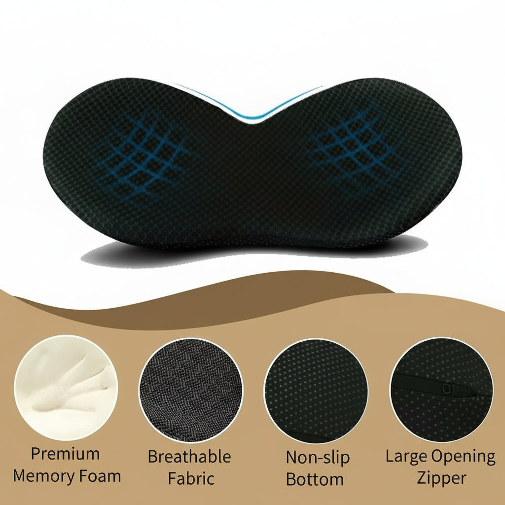 NervoLift - Cuscino per Sedile Auto in Schiuma Memory per Sollievo dalla Sciatica e Supporto alla Postura