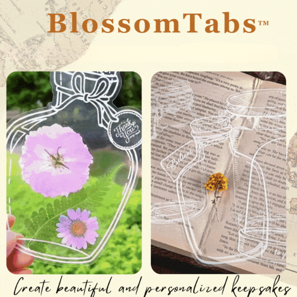 BlossomTabs - Adesivi Trasparenti Fai-da-Te per Segnalibri per Amanti dei Libri (20+20 Gratuiti)