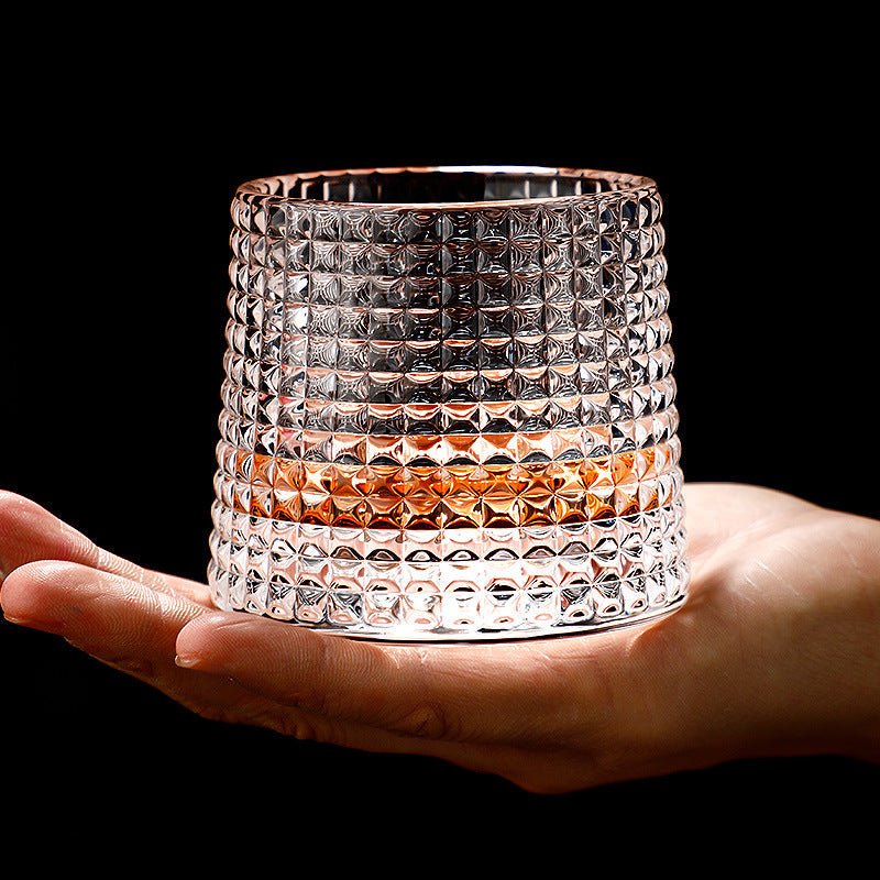 SPINSPIRIT – Set di Bicchieri da Whiskey in Cristallo Rotante