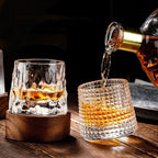SPINSPIRIT – Set di Bicchieri da Whiskey in Cristallo Rotante