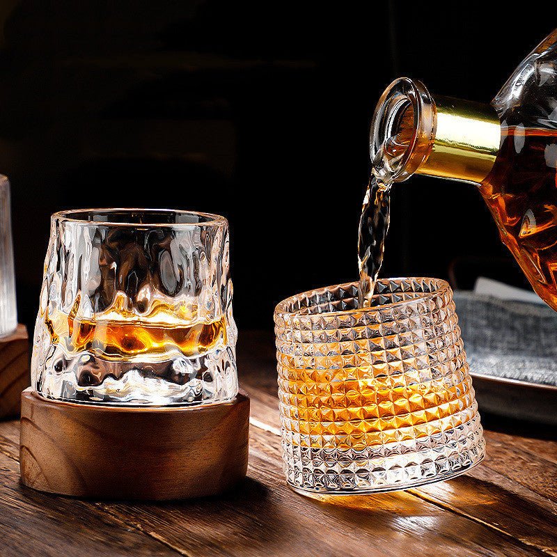 SPINSPIRIT – Set di Bicchieri da Whiskey in Cristallo Rotante