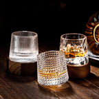 SPINSPIRIT – Set di Bicchieri da Whiskey in Cristallo Rotante