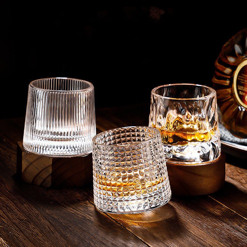 SPINSPIRIT – Set di Bicchieri da Whiskey in Cristallo Rotante