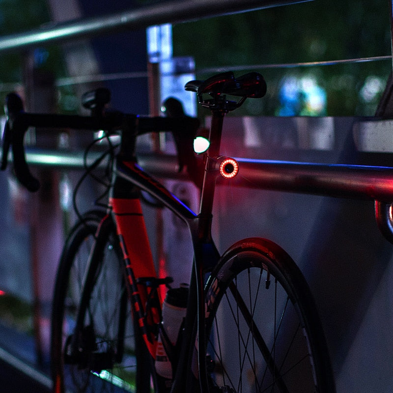 Velaro Luce Posteriore Intelligente per Bicicletta | Luce di Frenata Automatica & Sensore di Luminosità | Ricaricabile USB | Impermeabile IPX4