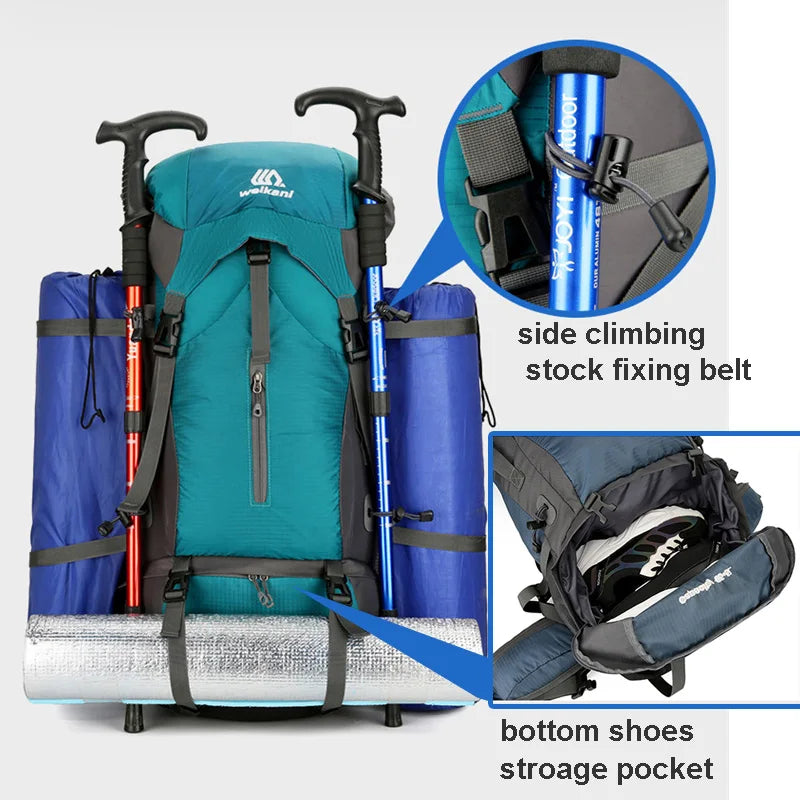 Alpivento Zaino da Trekking 70L | Zaino da Campeggio Impermeabile con Protezione dalla Pioggia | Grande Zaino Outdoor per Escursionismo, Alpinismo & Viaggi  Marchio: