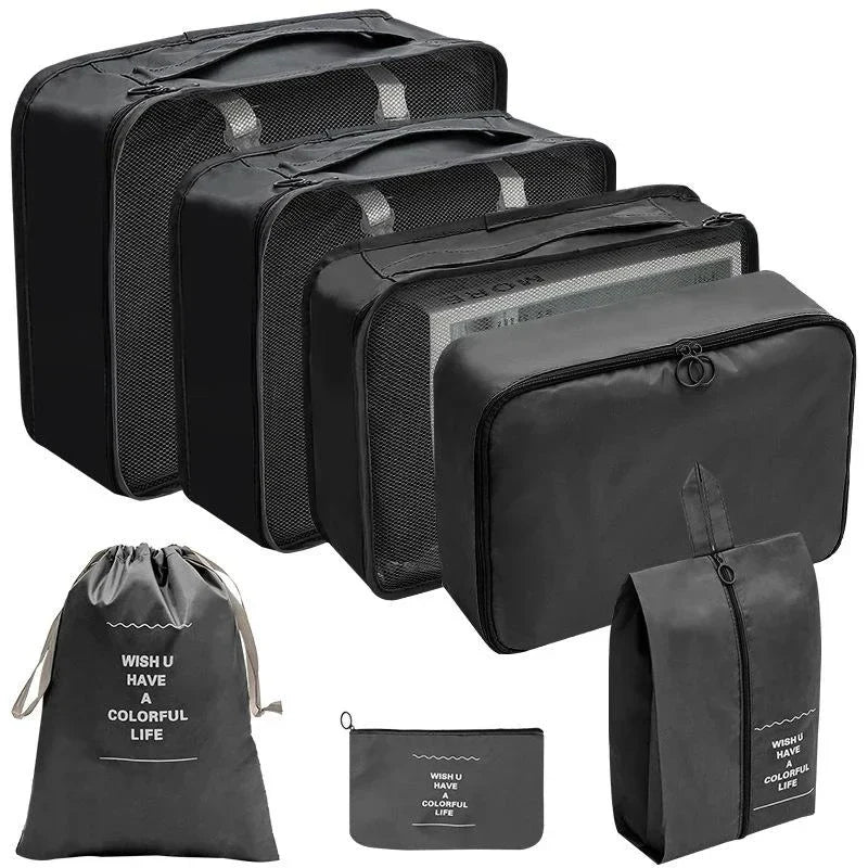 Set Organizer da Viaggio PackWunder 7/8/9/10 pezzi | Organizer pieghevole per valigia | Per abbigliamento, scarpe e accessori
