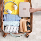 Beauty case da viaggio appeso | 6 scomparti & scomparto per umidità | Compatto & Versatile | Poliestere idrorepellente