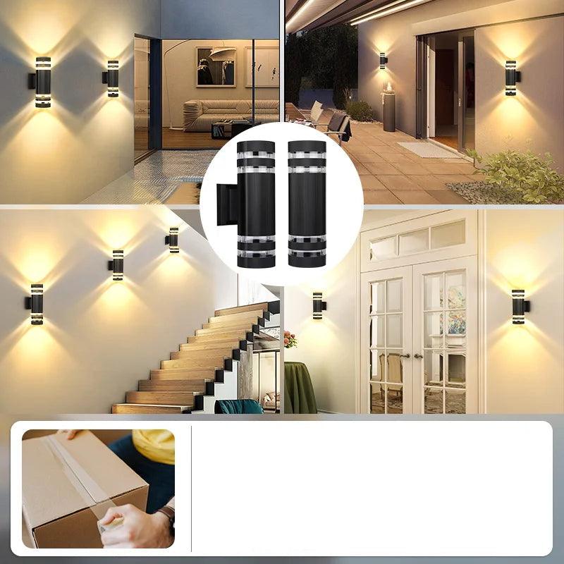 LumiBloc LED Applique da Esterno | Effetto Up & Down | Attacco E27 | Impermeabile IP65 | Design Moderno per Giardino e Balcone