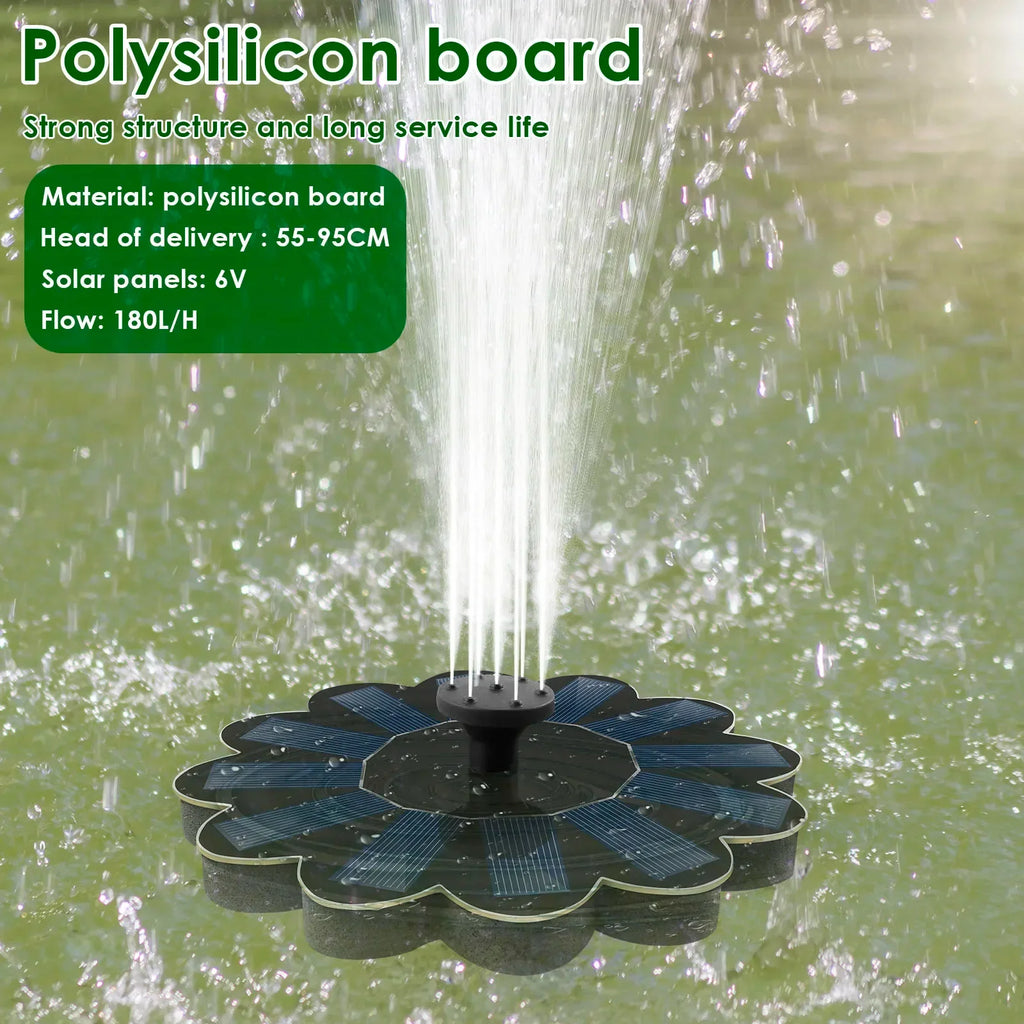 Fontana da giardino solare Spring | 5 ugelli intercambiabili | Risparmio energetico e senza manutenzione | Per laghetto, abbeveratoio per uccelli e balcone
