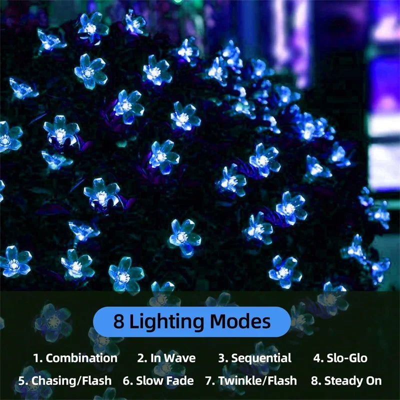 LumiSola Catena di Luci Solari | 20–100 LED | Bianco Caldo, Bianco o RGB | 8 Modalità | Per Giardino & Balcone | 5–12m