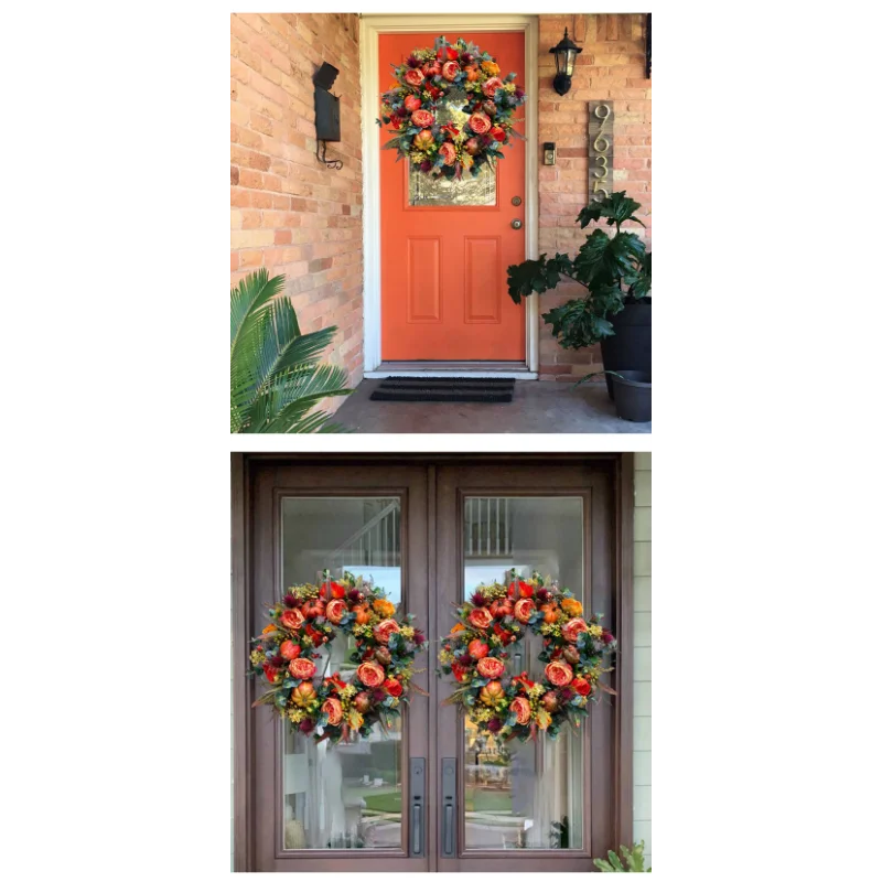 Autumna Charm Ghirlanda Autunnale | Zucca & Rattan | 40 cm | Decorazione Artigianale per Autunno & Ringraziamento
