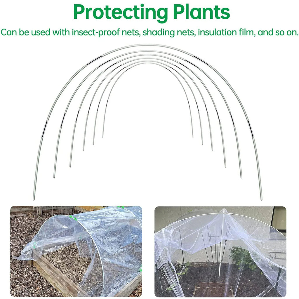 Set di archi da giardino FlexGrow in fibra di vetro | Tunnel per piante fai-da-te per orti e serre | Inossidabile e riutilizzabile | Inclusi connettori