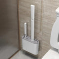 Spazzola per WC HygieBrush DuoClean | Set di spazzole per WC in silicone 2-in-1 con supporto a muro | Antibatterico e salvaspazio