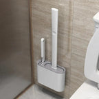 Spazzola per WC HygieBrush DuoClean | Set di spazzole per WC in silicone 2-in-1 con supporto a muro | Antibatterico e salvaspazio