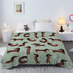 Coperta in Fleece DoxiDream | Morbido Flanella | Stampa Dachshund | Divano & Letto