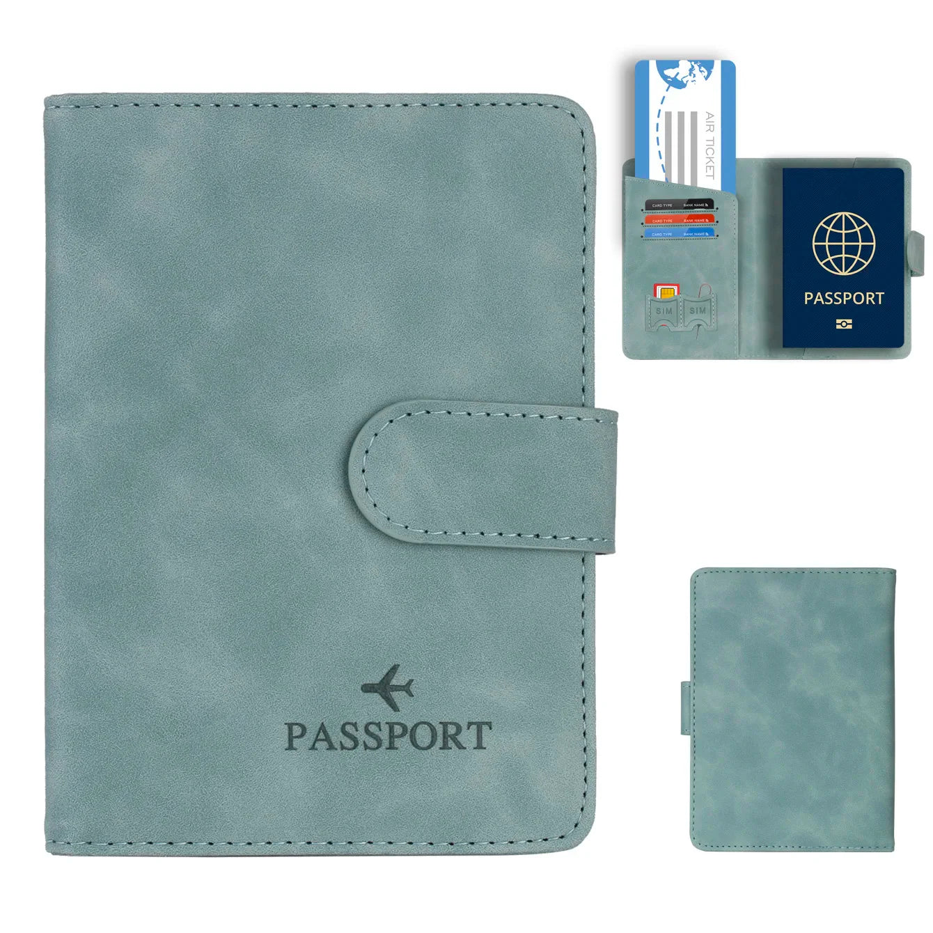 Copertura per passaporto Travello | Protezione RFID | Aspetto pelle vera | Per donne e uomini