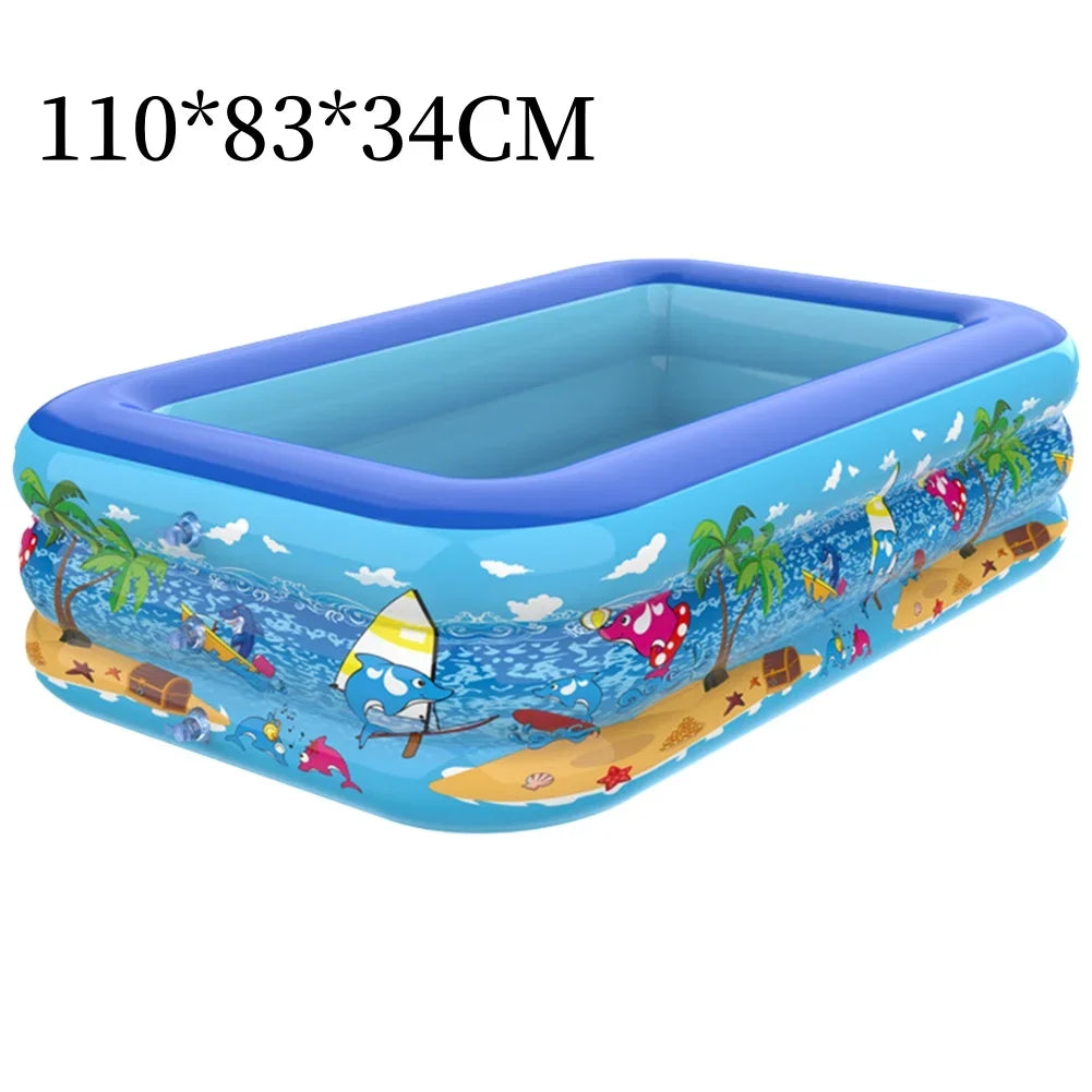 Luftolino Piscina Gonfiabile per Bambini | 110–180 cm | PVC Extra Spesso | Design Cartoon per Giardino e Balcone
