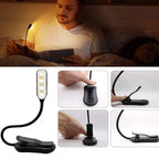 LumiLeaf 7 LED Lampada da Lettura | Ricaricabile USB | 3 Temperature di Colore & 9 Livelli di Luminosità | Flessibile & Delicata per gli Occhi