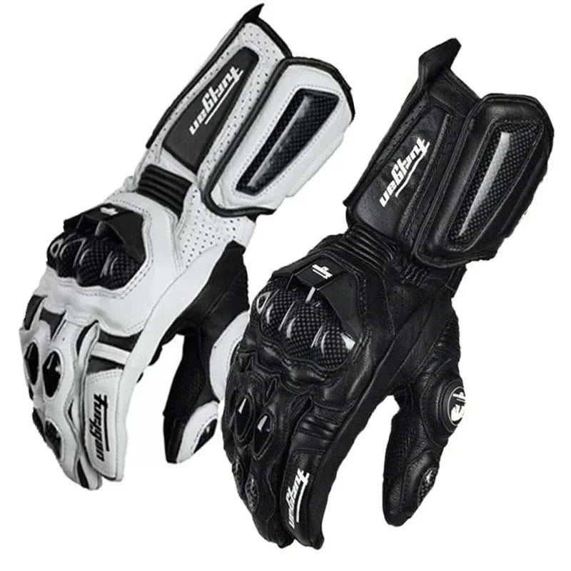 Guanti da Moto RidePro Carbon | Impermeabili e a prova di vento | Compatibili con touchscreen | Protezioni in vera pelle | Per estate e inverno