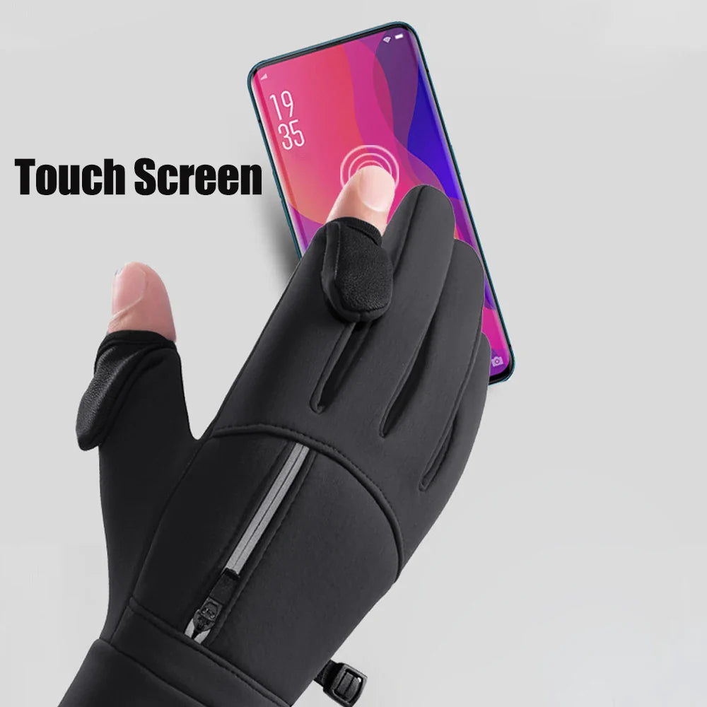 FrostGrip | Guanti invernali con punte delle dita pieghevoli | Impermeabili, antivento e compatibili con il touchscreen | M–XL