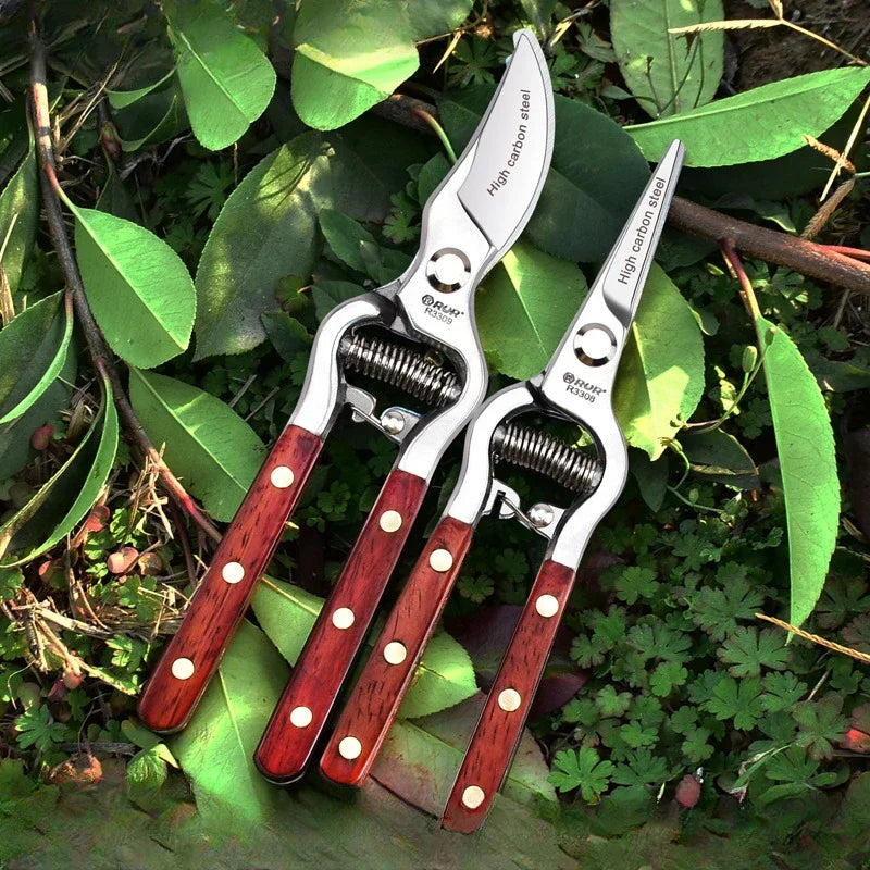 TreeGrip 20 | Forbice da giardino con manico in legno | 20 cm | Acciaio al carbonio forgiato | Per rami e alberi da frutto