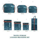Set di Organizer da Viaggio Packavio 7 Pezzi | Tasche per Valigia per Abbigliamento e Scarpe | Salvaspazio e Resistente all'Acqua