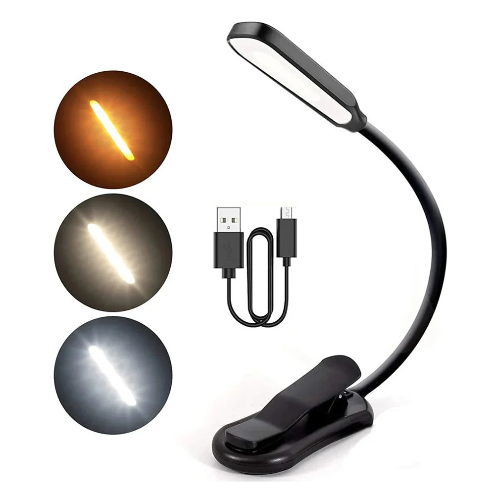 LumiLeaf 7 LED Lampada da Lettura | Ricaricabile USB | 3 Temperature di Colore & 9 Livelli di Luminosità | Flessibile & Delicata per gli Occhi