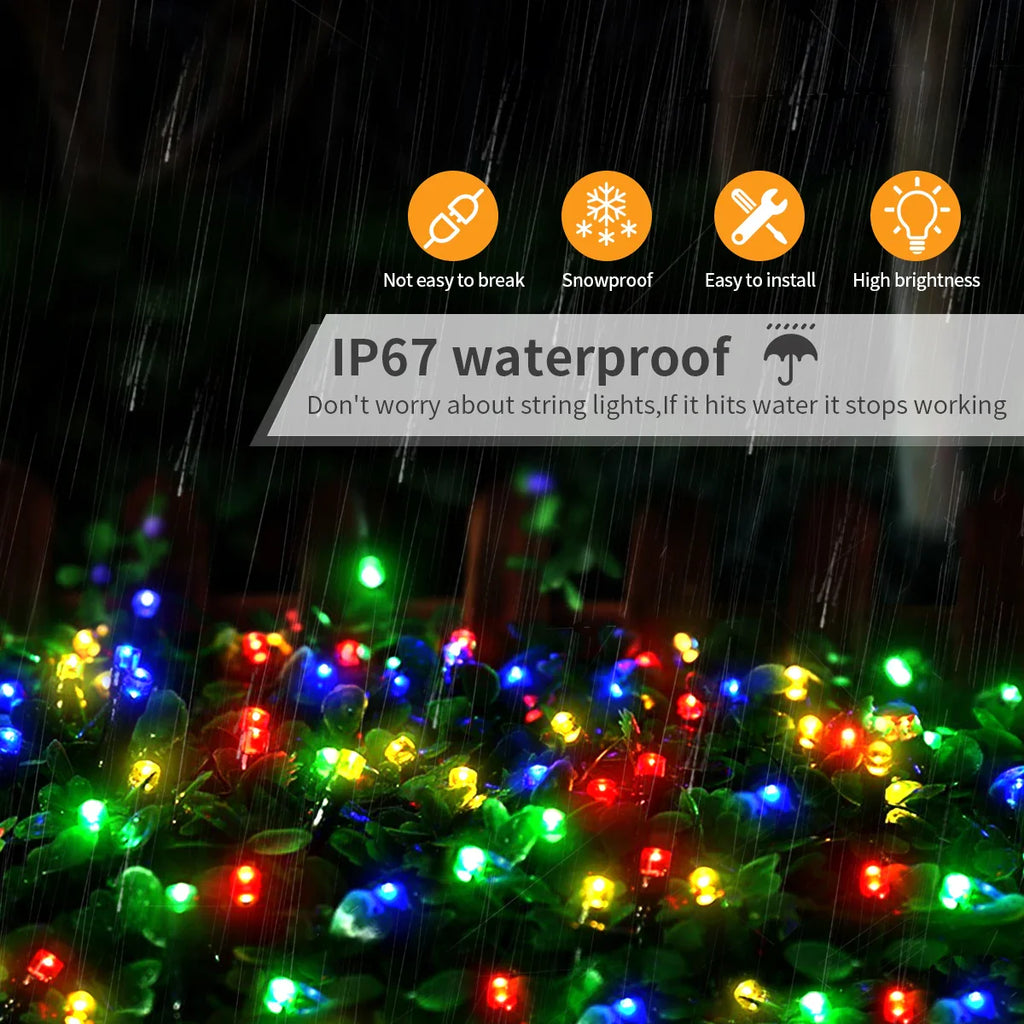 LuminaraX | Catena di luci LED esterna 24V | 8 modalità di illuminazione | Impermeabile IP65 | 10–100 m | Per giardino, casa e decorazioni natalizie