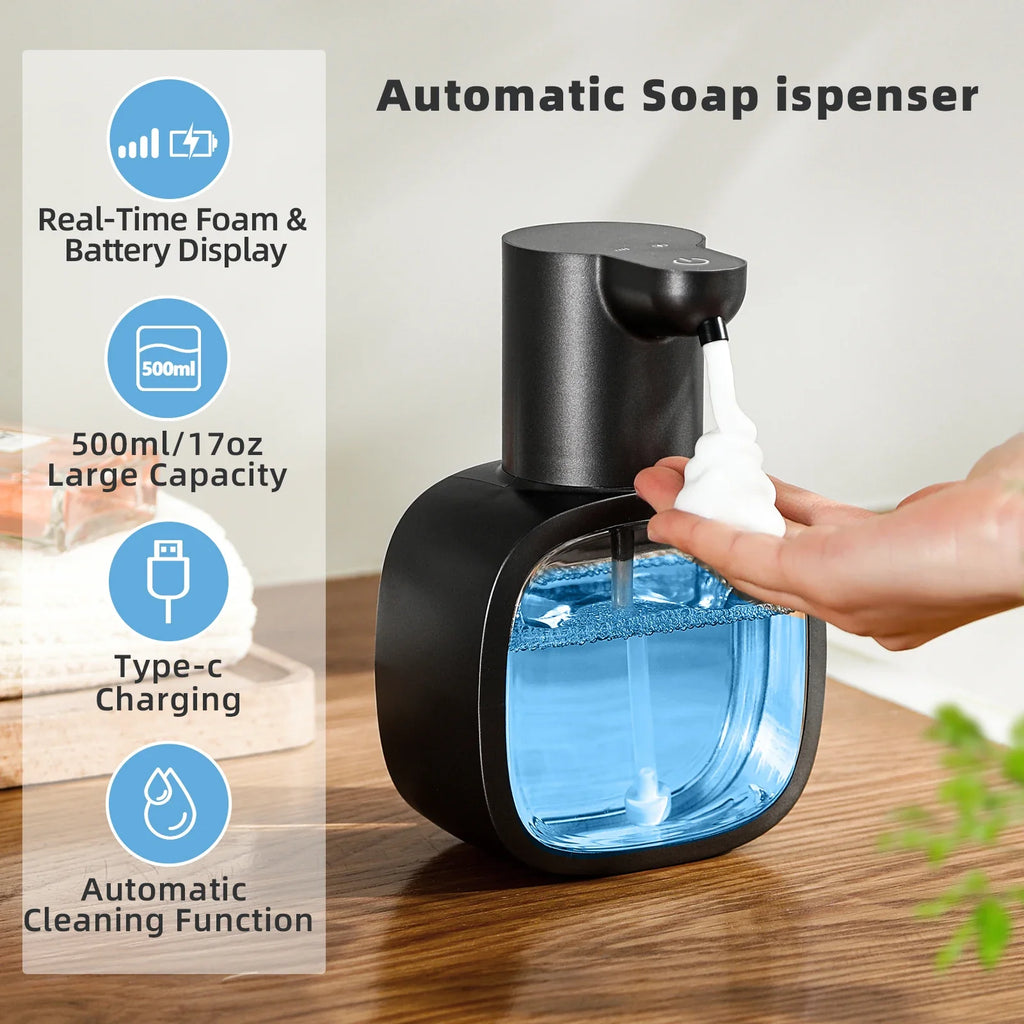 Dispenser di sapone automatico Foamello | Montaggio a parete | 500 ml | Ricaricabile e senza contatto | Funzione schiumosa a sensore