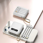 Mini-Powerbank con Display a Specchio | 20.000 mAh | Funzione di Ricarica Rapida & Cavi Integrati | Per iPhone, Samsung, Xiaomi e altro
