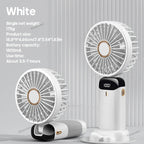 AERIONIQ Mini-Ventilatore 3-in-1 | Display LED | 5 Velocità | Batteria con Funzione Powerbank | Portatile & da Appoggiare