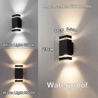 LumiBloc LED Applique da Esterno | Effetto Up & Down | Attacco E27 | Impermeabile IP65 | Design Moderno per Giardino e Balcone