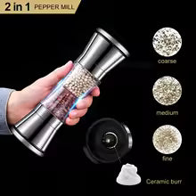 Macina spezie 2-in-1 SPICURA DuoMill | Macina doppia in acciaio inox per sale e pepe | Manuale e stiloso