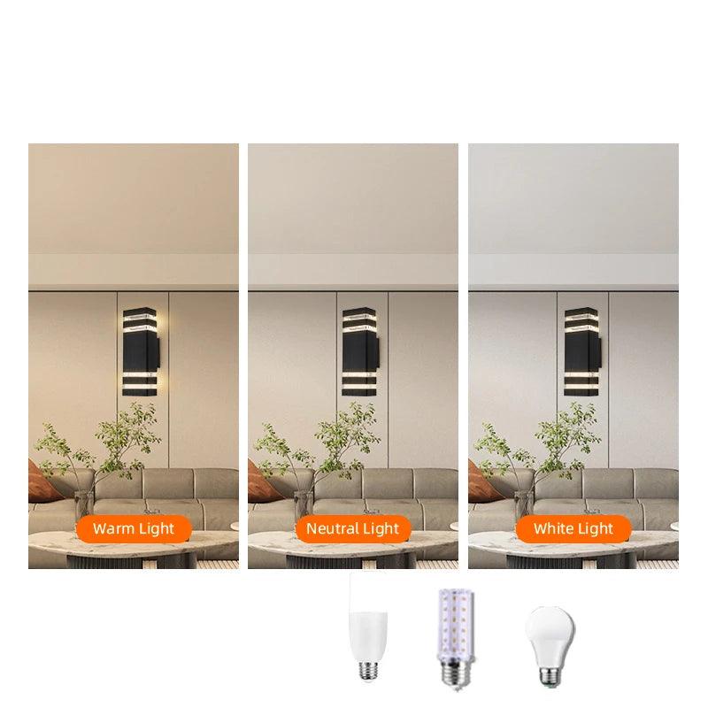 LumiBloc LED Applique da Esterno | Effetto Up & Down | Attacco E27 | Impermeabile IP65 | Design Moderno per Giardino e Balcone