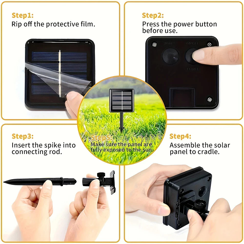 Stringa di luci solari LED SolaLuma | Impermeabile IP44 | Per giardino, terrazza e campeggio | Illuminazione automatica
