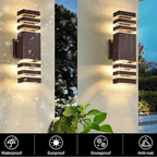 LumiBloc LED Applique da Esterno | Effetto Up & Down | Attacco E27 | Impermeabile IP65 | Design Moderno per Giardino e Balcone