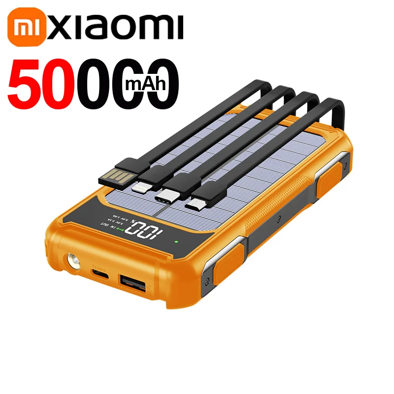 Powerbank Solare Voltora 20K | 20.000mAh | Cavo 4-in-1 | Ricarica Rapida & LED di Emergenza | Per iPhone & Samsung