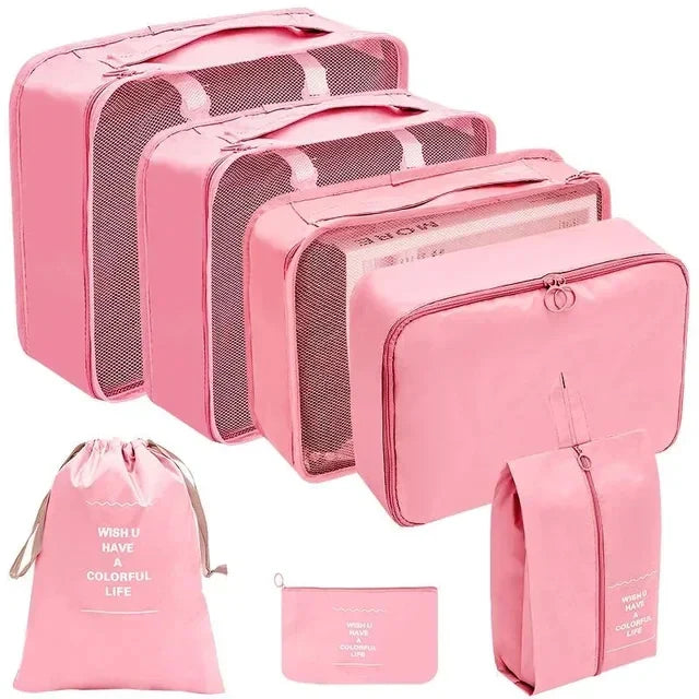 Set Organizer da Viaggio PackWunder 7/8/9/10 pezzi | Organizer pieghevole per valigia | Per abbigliamento, scarpe e accessori